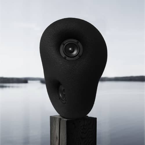 Enceinte Acoustic Sculpture matériau composite noir / Sculpté main - Bluetooth 5.0 - Transparent Speaker - Noir - Jesmonite
