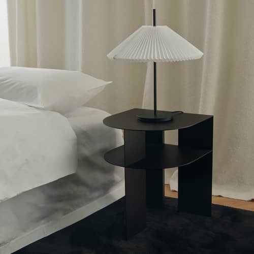 Rand End table metal black / 40 x 40 x H 48.4 cm - NEW WORKS - Black - Steel