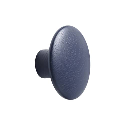 Patère The Dots Wood Small / Bois - Ø 9 cm - Muuto - Bleu nuit - Frêne teinté