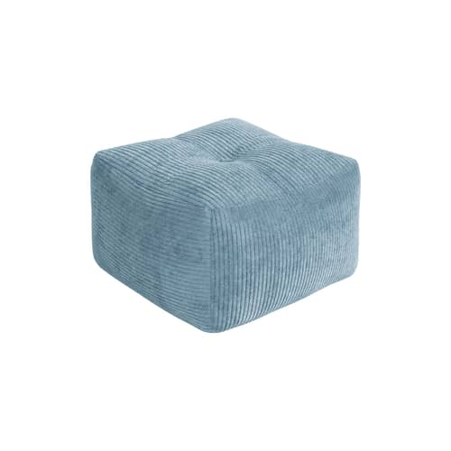 Pouf Buddy tissu bleu / 50 x 50 cm - KARUP - Bleu brume 554 (velours côtelé) - 