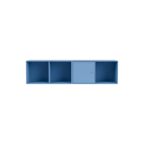 Rangement mural Line bois bleu / L 139.2 x P 30 cm H 35.4 cm - MONTANA - Azure 154 - MDF laqué