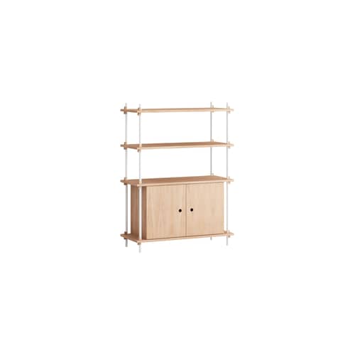 Shelving System – s.115.1.B Shelf natural wood / W 85 x H 115 x D 35 cm - MOEBE - Natural oak / White - Oak veneer MDF, Steel
