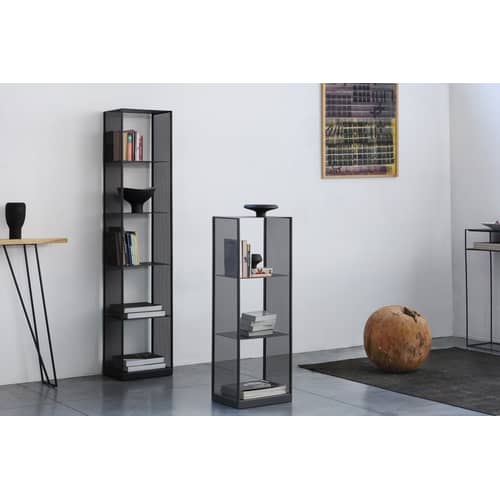 Tristano Large Shelf metal black / H 190 cm - Zeus - Sanded black copper - Steel