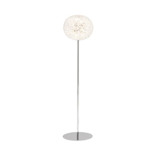 Stehleuchte Planet plastikmaterial transparent metall / LED - H 130 cm - Kartell - Transparent (farblos) / Fuß silberfarben - Aluminium, Thermoplastisches Polykarbonat