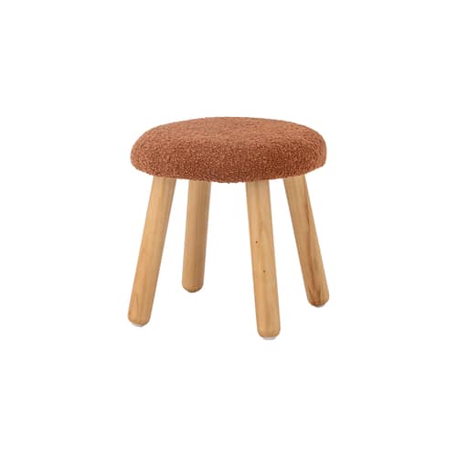Tabouret enfant Aksel / H 29 cm - Bloomingville - Terracotta / Bois naturel - Bois d\'hévéa, Contreplaqué, Polyester