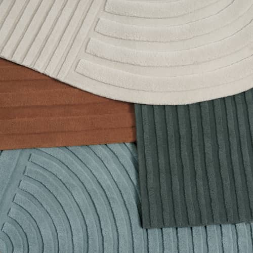 Tapis Relevo  blanc / 170 x 240 cm - Tufté main - Muuto - Blanc cassé - Laine de Nouvelle-Zélande