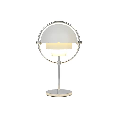 Multi-Lite Wireless rechargeable outdoor lamp metal white / Louis Weisdorf, 1972 - Gubi - White / Chrome-finish base - Brass