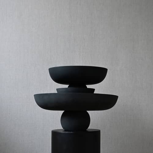 Baburu Big Centrepiece ceramic black / Ø 43 x H 18 cm - 101 COPENHAGEN - Black & White - Ceramic