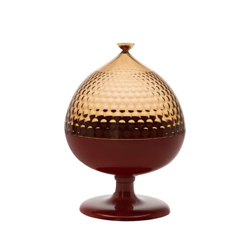 Pumo Centrepiece plastic material brown Container / Sugar bowl - Ø 21 x H 29 cm - Kartell - Brick / Cola - Technopolymer