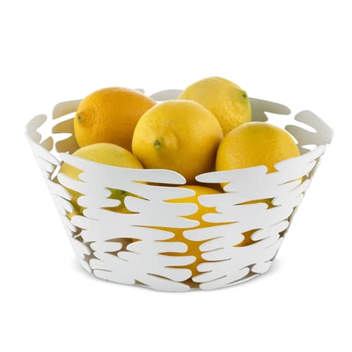 Corbeille Barket métal noir / Ø 21 cm - Alessi - Noir - Acier verni
