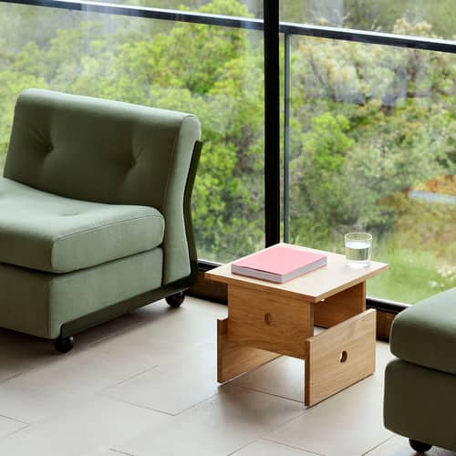 Wood Box End table natural wood / 40 x 40 x H 35 cm - Hay - Oiled oak - Oiled solid oak