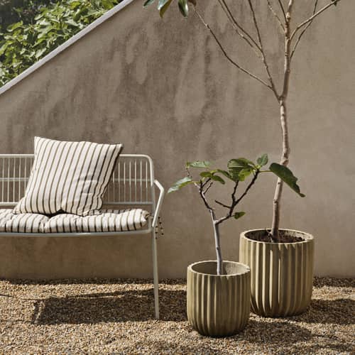Housse de coussin Franca tissu marron / 50 x 50 cm - BROSTE COPENHAGEN - Rayé marron - Coton