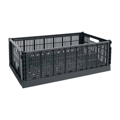 Korb Colour Crate plastikmaterial grau X-Large / 42 x 68 cm - Hay - Kohle - Recyceltes Polypropylen