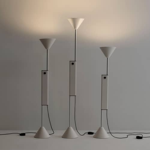 Lampada a stelo Twist metallo bianco / Altezza regolabile - Hay - Crema - Acciaio, Alluminio