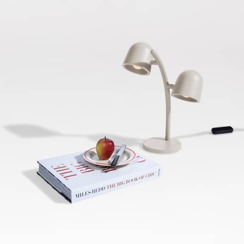 Lampe de table Little Lebow métal blanc / 2 spots orientable - Fatboy - Blanc cassé - Acier, Aluminium