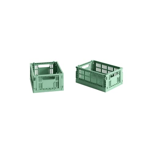 Lot de 2 paniers Colour Crate MINI plastique vert / 17 x 13 cm - Recyclé - Hay - Menthe foncé - Polypropylène recyclé