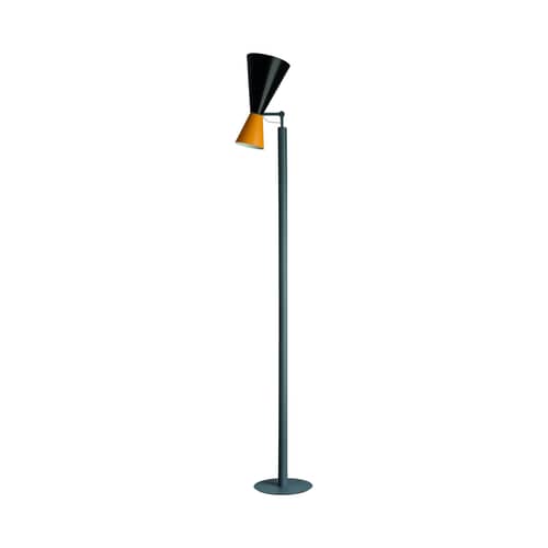 Lampada Parliament / Le Corbusier - Riedizione 1963 - Nemo - Nero & giallo / Piede grigio - Metallo