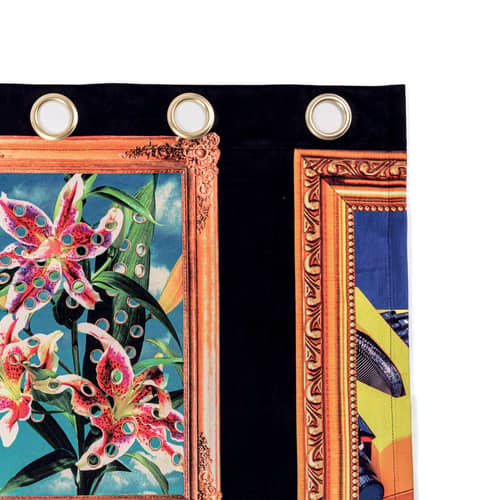 Rideau Toiletpaper - Frames Right tissu noir / 140 x 280 cm - Seletti - Frames Right - Polyester