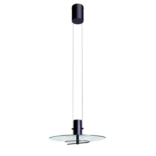 Sospensione Delumina vetro grigio nero / Vetro - Ø 40 cm / Intensità & colore regolabile - DCW éditions - Fumé trasparente / Nero opaco - Acciaio, Vetro