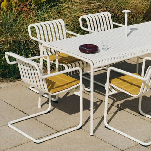 Table rectangulaire Palissade métal blanc / 220 x 90 cm - Hay - Blanc crème - Acier thermolaqué
