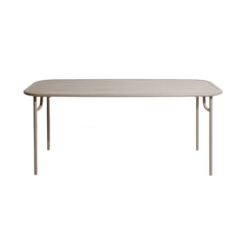 Table rectangulaire Week-end métal beige / 180 x 85 cm - Aluminium / 6 personnes - Petite Friture - Dune - Aluminium