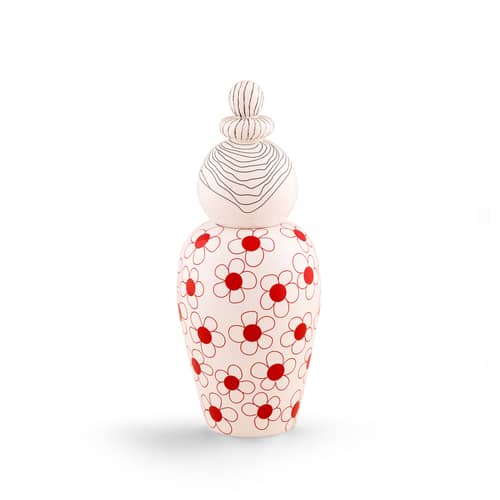 Vase mit Deckel Canopie Pepa keramik rot / Mit Deckel - Seletti - Pepa / Rot - Porzellan, bemalt