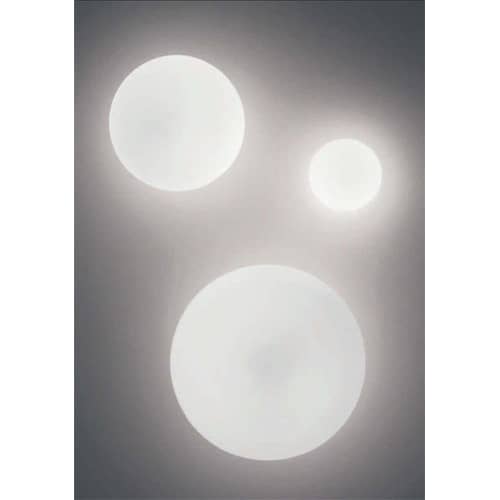 Applique d\'extérieur Dioscuri verre blanc / Plafonnier - Michele de Lucchi, 2003 - Artemide - Ø 25 cm - Blanc - Verre soufflé