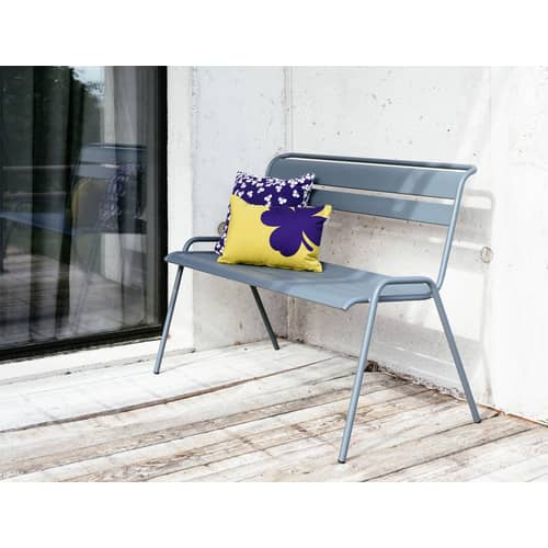 Banc avec dossier Monceau métal vert / 2 à 3 places - L 116 cm - Fermob - Cactus - Acier peint