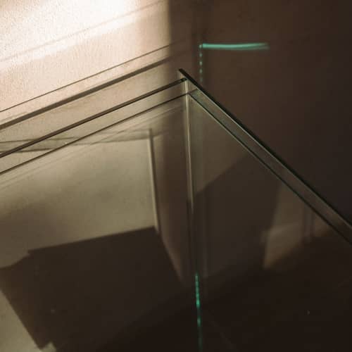 Beistelltisch Rivet Box glas transparent - Frama  - Transparent - Sekurit-Glas