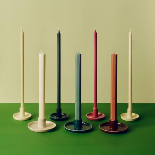 Candela lunga e sottile Slim cera multicolore / Set da 12 - Ø 1,2 cm - Hay - Multicolore - , Stearin