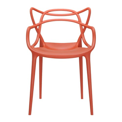 Chaise empilable Masters rouge / Philippe Starck, 2010 - Kartell - Orange rouille - Technopolymère thermoplastique recyclé