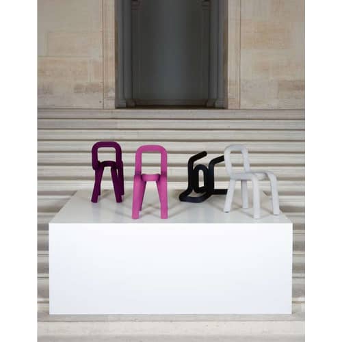 Chaise rembourrée Bold tissu violet - Moustache - Violet - Acier, Mousse, Tissu