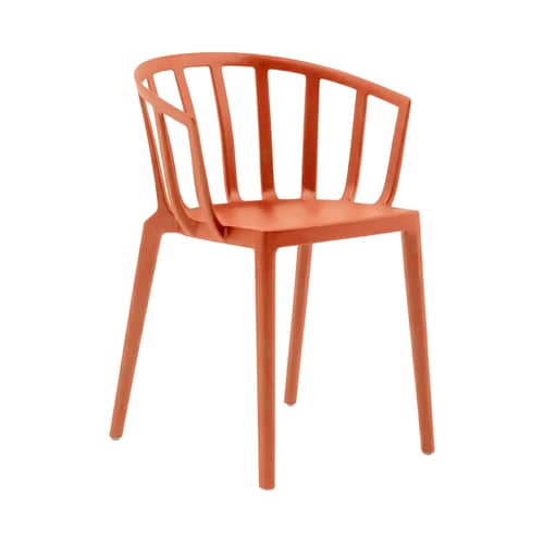 Fauteuil empilable Venice plastique orange - Kartell - Orange rouille mat - Technopolymère thermoplastique recyclé