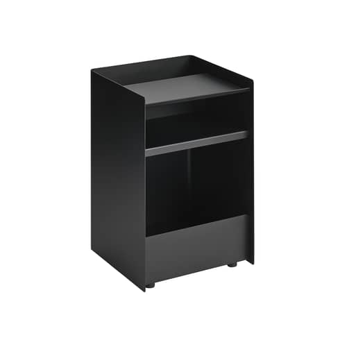 Carrello portavivande con ruote Folded Low metallo nero / Aperto - H 61,5 cm - Muuto - Nero - Acciaio
