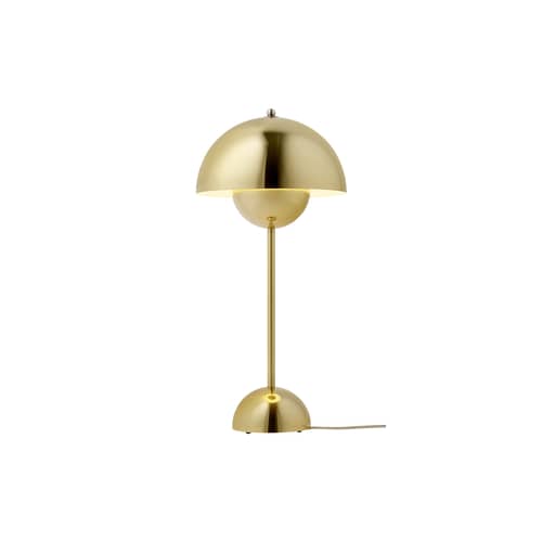 Lampe de table FlowerPot VP3 or métal / H 50 cm - By Verner Panton, 1968 - &tradition - Laiton - Laiton