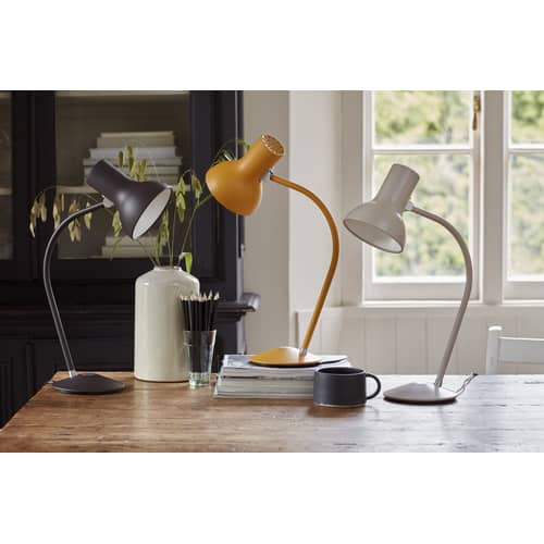 Lampe de table Type 75 Mini / H 46 cm - Anglepoise - Gris Taupe - Acier, Aluminium, Fonte