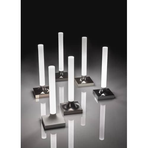 Lampe sans fil rechargeable Goodnight LED plastique métal - Kartell - Titanium mat - ABS recyclé, PMMA