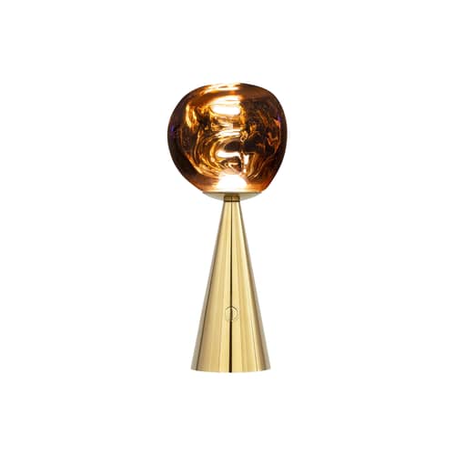 Lampe sans fil rechargeable Melt Portable LED (2015) / H 28,5 cm - Polycarbonate métallisé (change de couleur) - Tom Dixon - Or - Acier, Polycarbonate