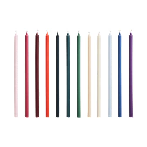 Lange dünne Kerze Slim wachs bunt / 12er-Set – Ø 1,2 cm - Hay - Bunt - Öl, Stearin