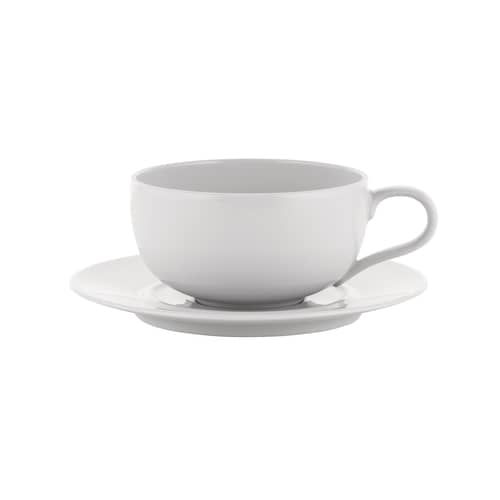 Set de 4 soucoupes / Pour tasse à café ou à thé La Bella Tavola - Alessi - Blanc uni - Porcelaine fine