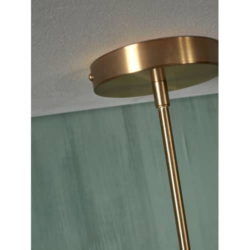 Suspension Carrara métal blanc or / 3 bras & 6 globes - Verre effet marbre / L 99 x H 95 cm / Seconde vie - It\'s about Romi - Blanc effet marbre / Or - Métal, Verre