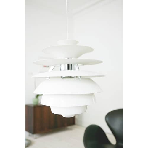 Suspension PH Snowball métal blanc / Poul Henningsen, 1924 - Ø 40 cm x H 39 cm - Louis Poulsen - Blanc - Aluminium