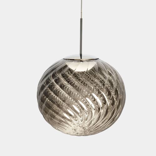 Suspension Whirl Large / LED - Ø 45 cm - Tom Dixon - Argent - Polycarbonate semi-métallisé