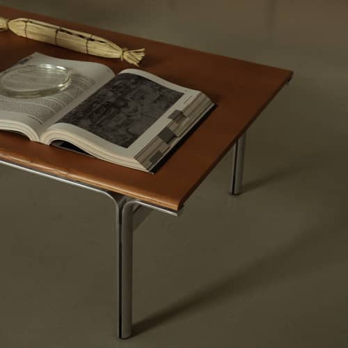 Table basse Union INDOOR bois naturel / 97 x 60 cm - Frama  - Frêne brun chaud - Aluminium, MDF plaqué frêne