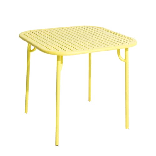 Table carrée Week-end / 85 x 85 cm - Aluminium - Petite Friture - Jaune - Aluminium thermolaqué époxy