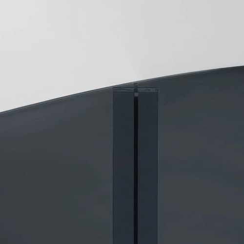 Table ovale X-T verre gris / 240 x 110 cm - Fait main en Italie - Glas Italia - Fumé - Verre