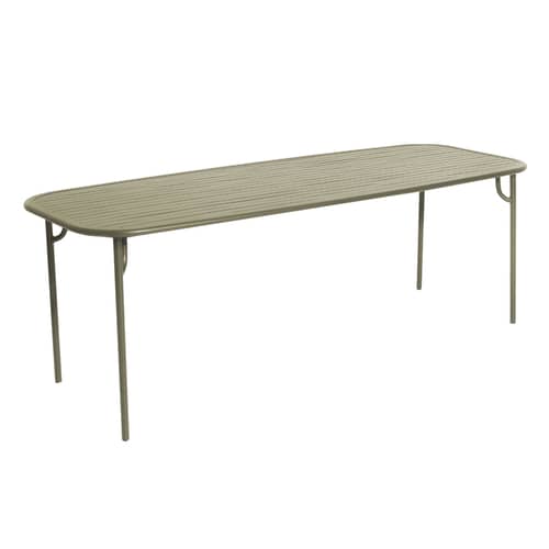 Table rectangulaire Week-End / 220 x 85 cm - Aluminium - Petite Friture - Vert Jade - Aluminium thermolaqué époxy