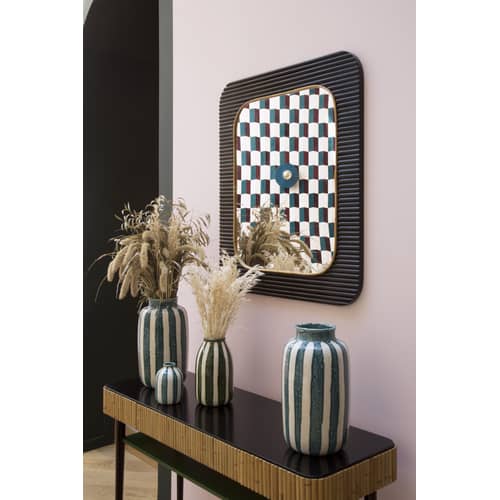 Vase Riviera Large keramik blau / H 36 cm - Maison Sarah Lavoine - Blau Sarah - emaillierte Keramik