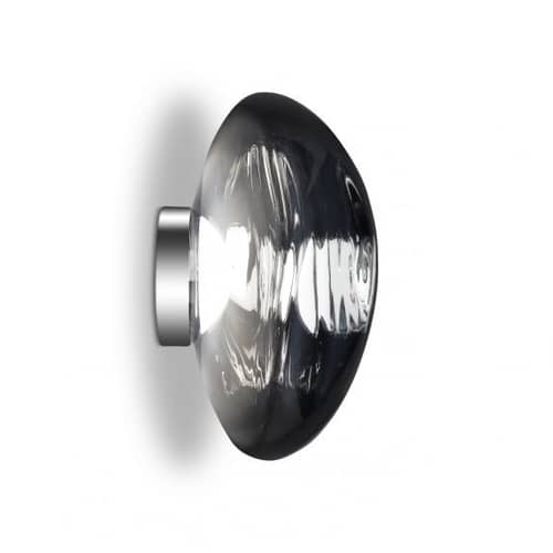 Melt Surface Wall light plastic material grey silver metal / LED - Ø 50 cm / Color changing - Tom Dixon - Chromed - Polycarbonate