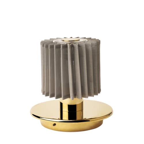 In The Sun Table LED Wireless rechargeable lamp glass gold metal / LED - USB charging - DCW éditions - Gold Base / Silver-plated Mesh - Aluminium, Glass, Steel